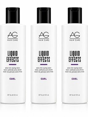 AG Hair Care Liquid Effects Curl Extra-Firm Styling Lotion 8 fl oz Lot of 3